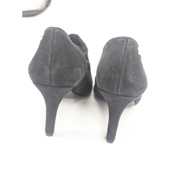 Anne Klein Akbreslin Vtg Black Suede Slip on Booties Heels Pointy Toe Size 8.5 - Picture 5 of 9